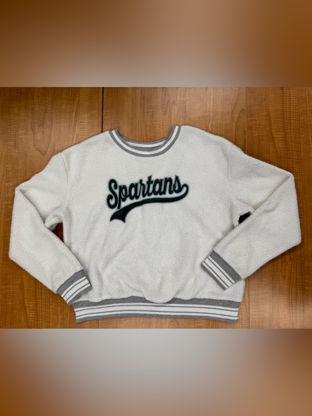 MSU vintage 'Spartans' Crewneck Fleece Sweater